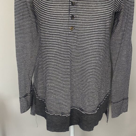 Womens Small Longsleeve Black Mystree T-shirt Stripe - Picture 5 of 7